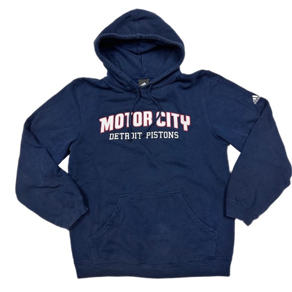 adidas Other - Adidas Men’s Blue Detroit Pistons, Motor City Hooded Sweatshirt, Large